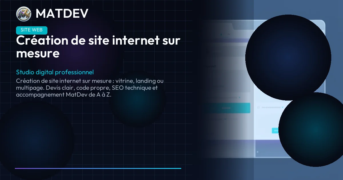 Création de site internet sur mesure | MatDev