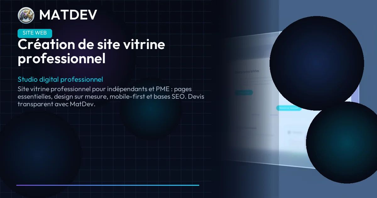 Création de site vitrine professionnel | MatDev