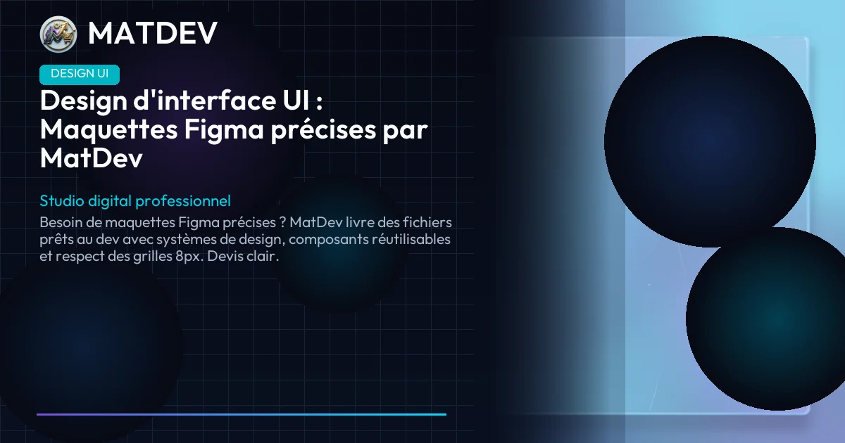 Design d'interface UI : Maquettes Figma précises par MatDev