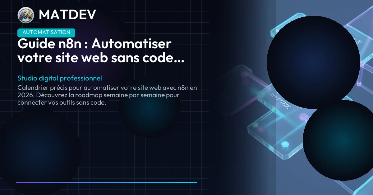 Guide n8n : Automatiser votre site web sans code en 2026 | MatDev