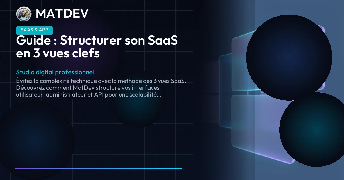 Guide : Structurer son SaaS en 3 vues clefs | MatDev