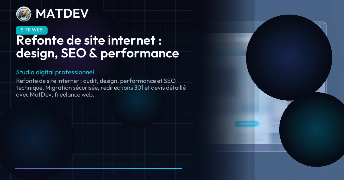 Refonte de site internet : design, SEO & performance | MatDev